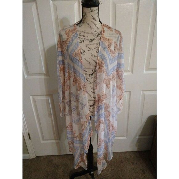 American eagle sheer patterned kimono Xs Nwt Boho Feminine Cottage Core - Picture 2 of 9